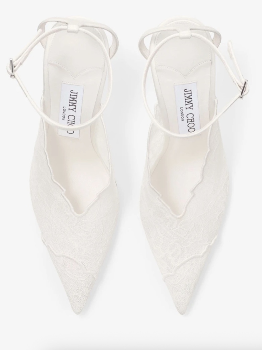 Jimmy Choo Faiz 100 Ivory Lace Pumps - Picture 2 of 5